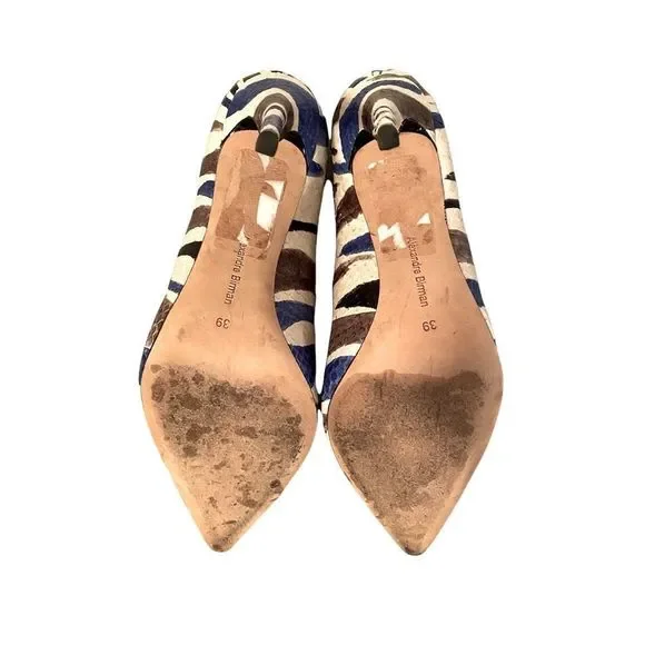 Alexandre Birman Snakeskin High Heels Painted Multi Color Tiger Stripes, Size 39 - Picture 4 of 4